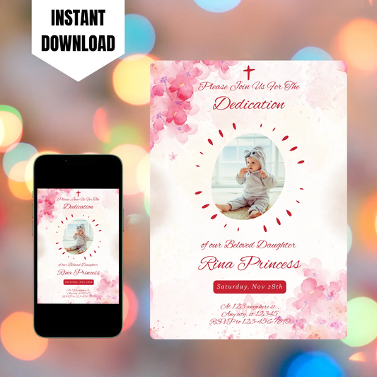 Baby Dedication Invitation Template CreativeRino