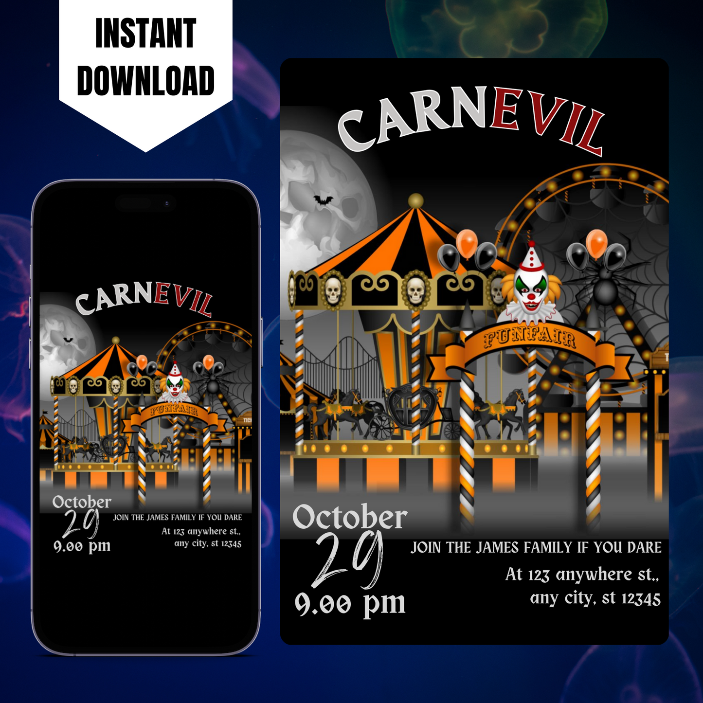 Halloween Carnival Invitation Template