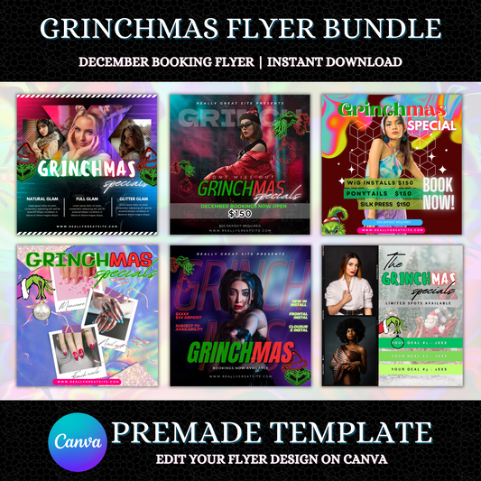 Grinchmas Flyer Template | Grinch Christmas Booking Flyer