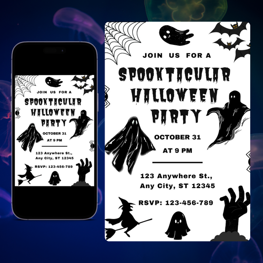 Ghost Spooktacular Halloween Party Invitation Template