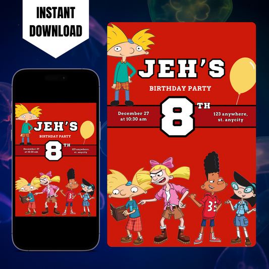 Hey Arnold Birthday Invitation Template