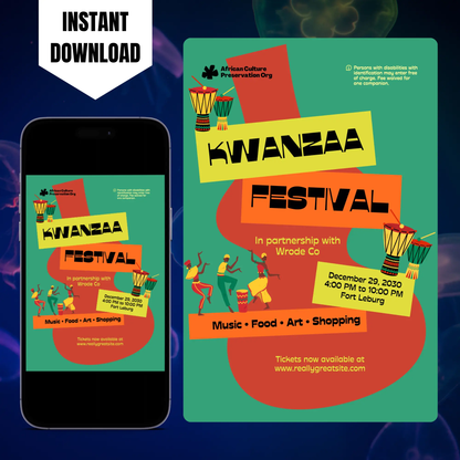 Celebrate Kwanzaa Festival Invitation Template CreativeRino