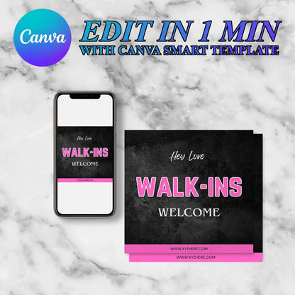 Walk Ins Welcome Flyer Template | Social Media Flyer Template CreativeRino