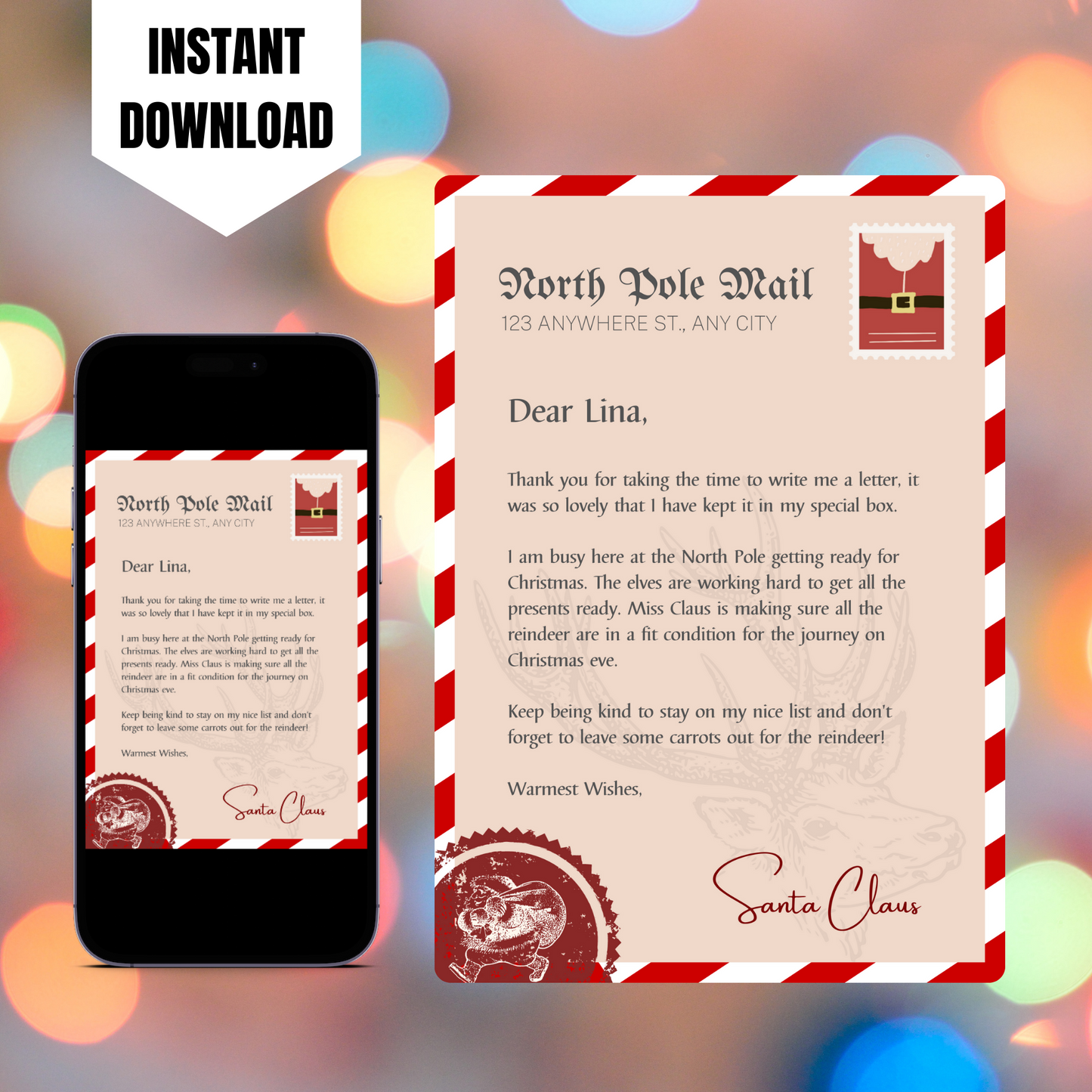 Letter from Santa Claus Christmas Template