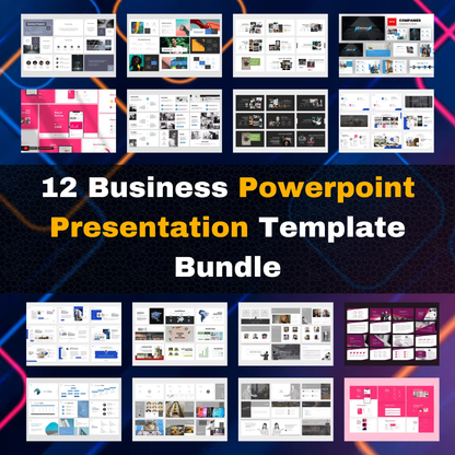12 Business Powerpoint Presentation Template Bundle CreativeRino