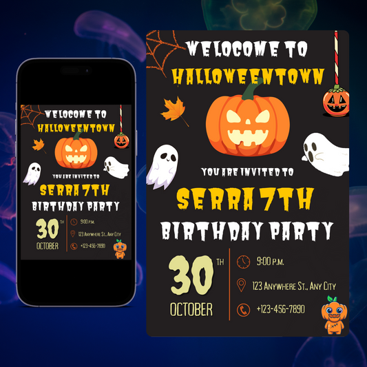 Halloweentown Birthday Party Invitation Template