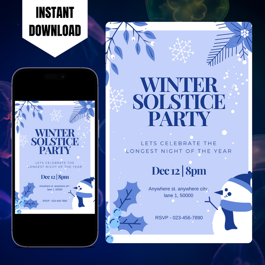 Winter Solstice Party Invitation Template