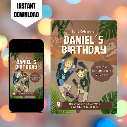 Wild Kratts Birthday Invitation Template CreativeRino
