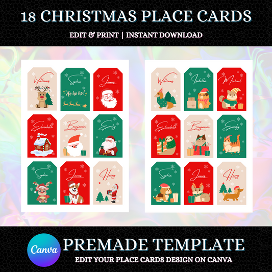 Christmas Placecards Template