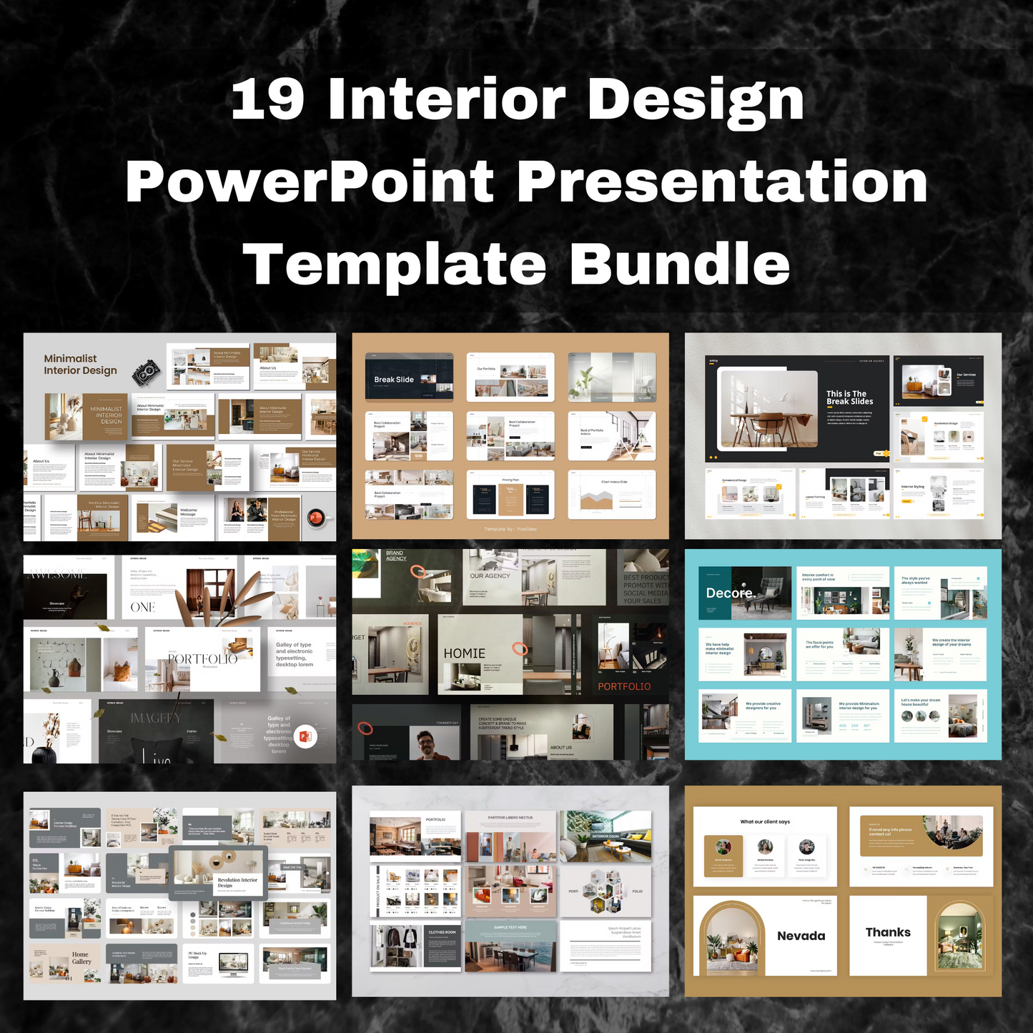 19 Interior Design Powerpoint Presentation Template Bundle