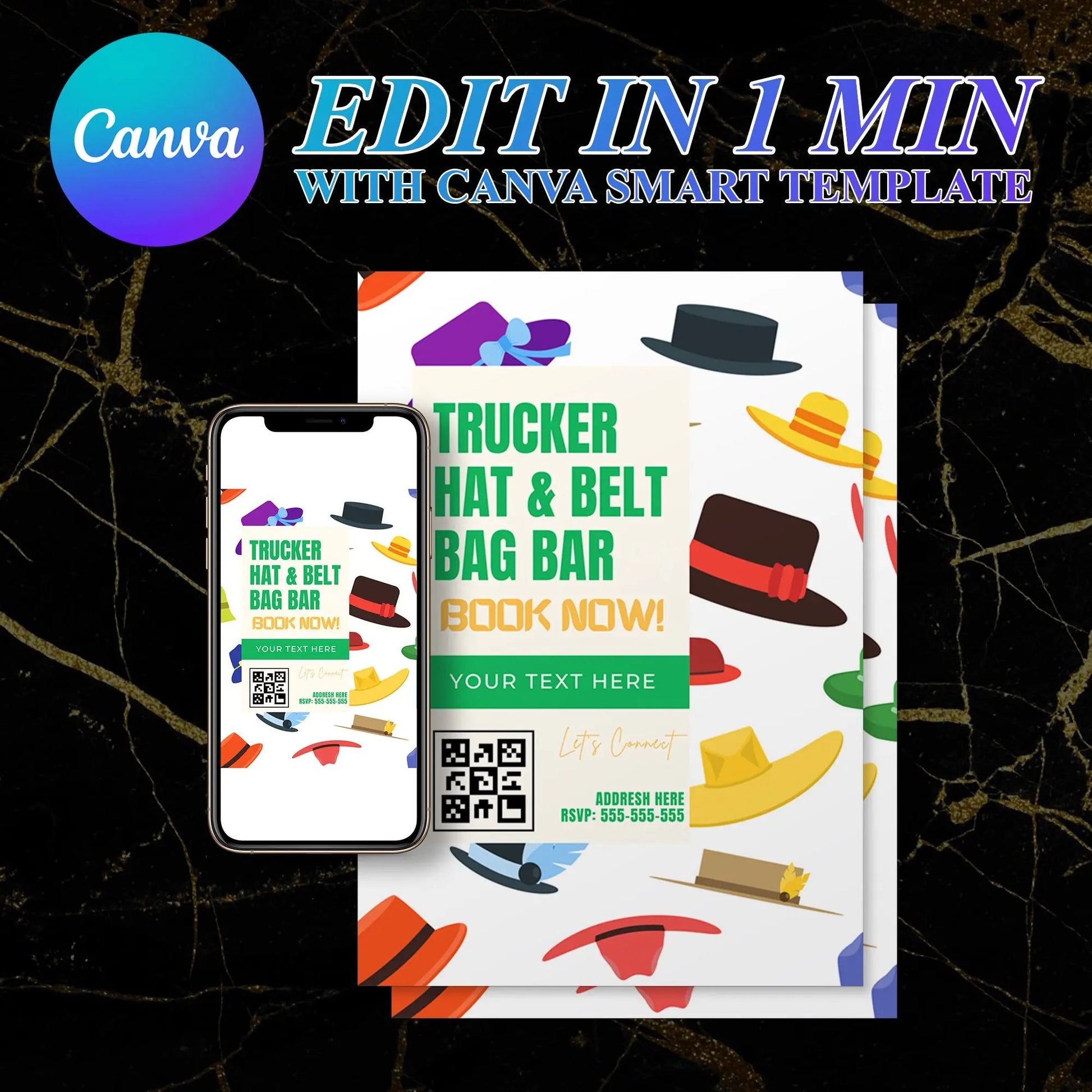 Trucker Hat Bar Flyer Template | Trucker Hat Bar Party Booking Flyer CreativeRino