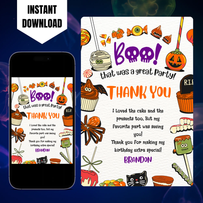 Halloween Thank You Card Template CreativeRino