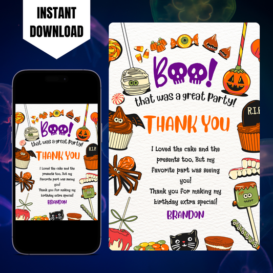 Halloween Thank You Card Template