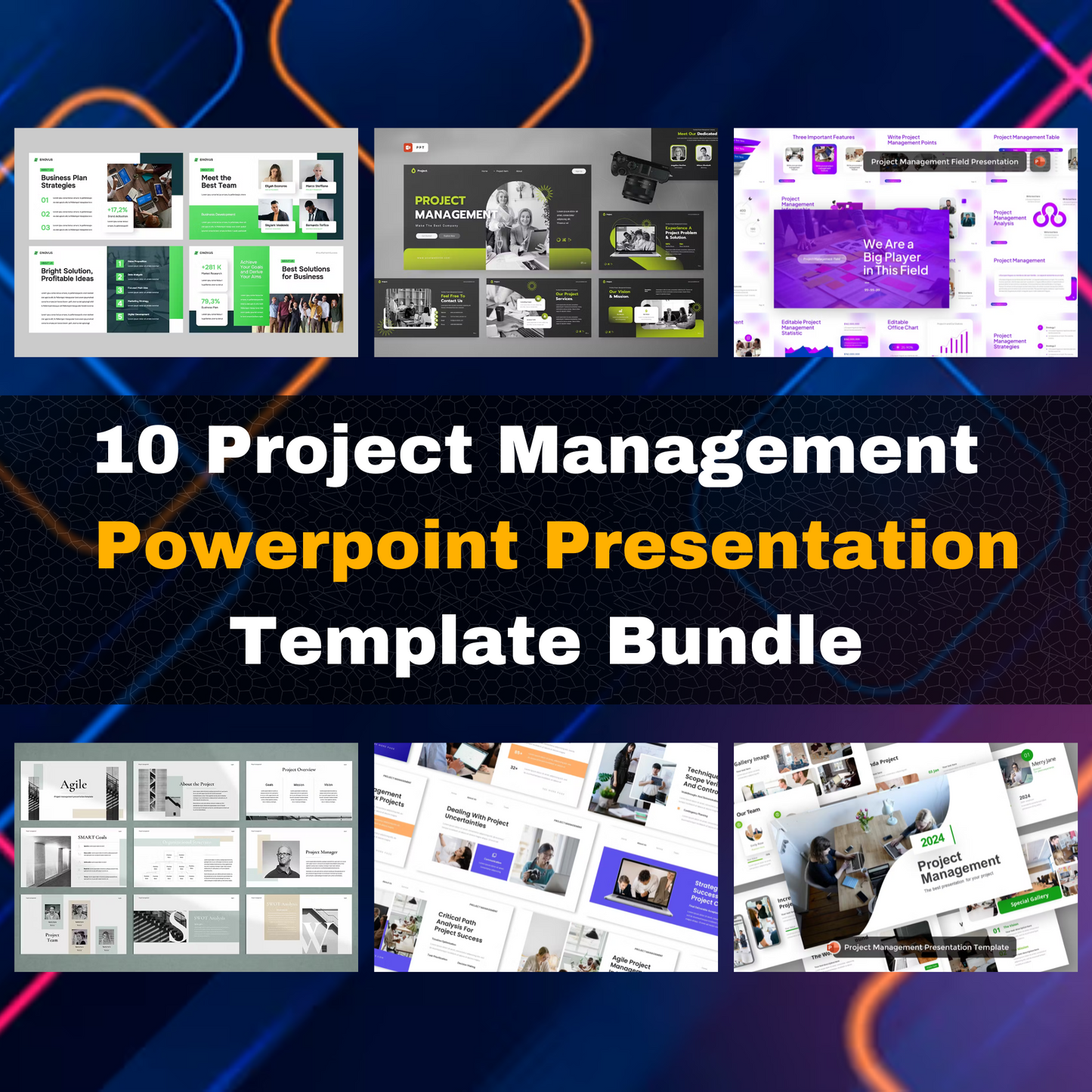 10 Project Management Powerpoint Presentation Template Bundle