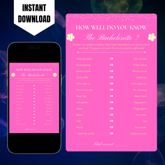 Dazed & Engaged Bridal Bachelorette Party Game Template CreativeRino
