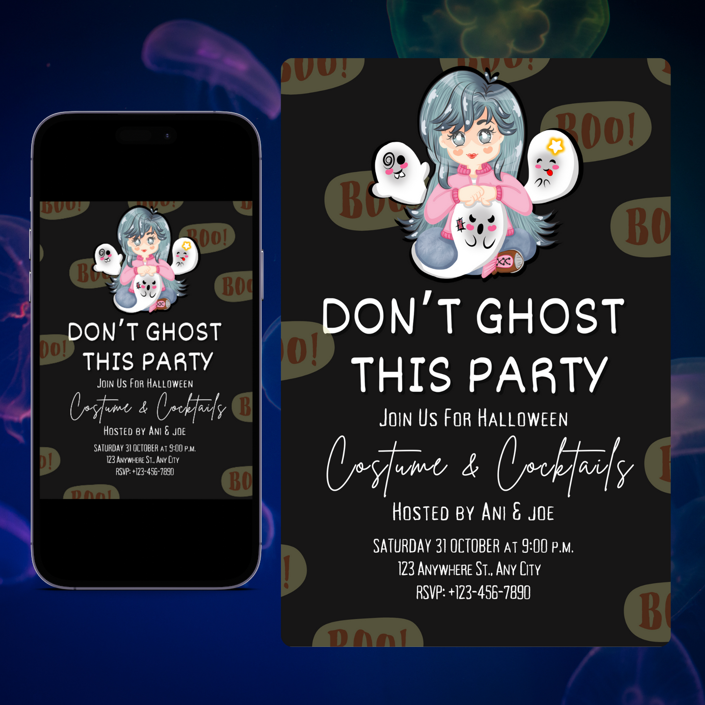 Don't Ghost This Party Halloween Invitation Template