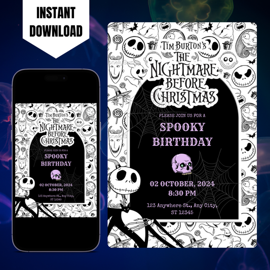 The Nightmare before Christmas Birthday Invitation Template