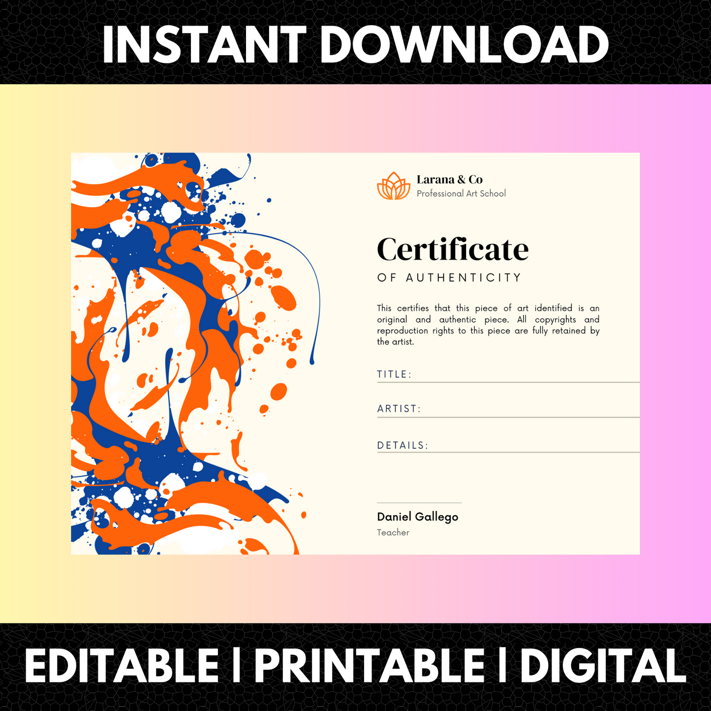 Certificate of Authenticity Template | Authenticity Certificate