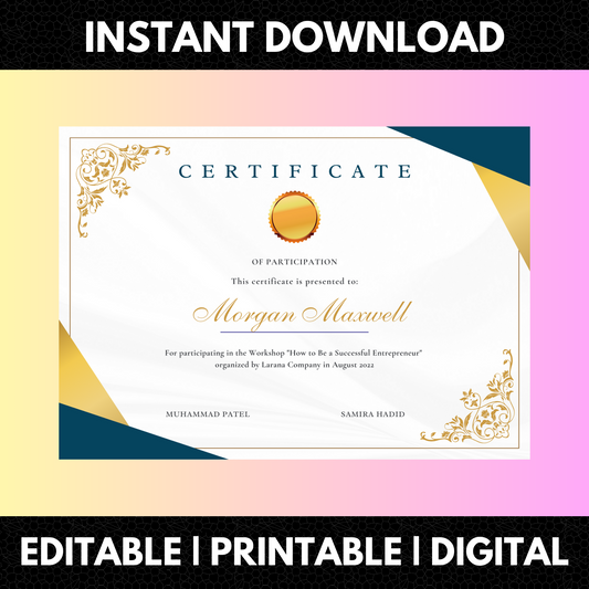 Certificate of Participation Template | Participation Certificate