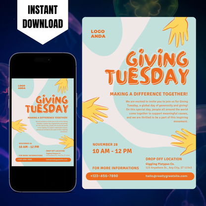 Giving Tuesday Invitation Template CreativeRino