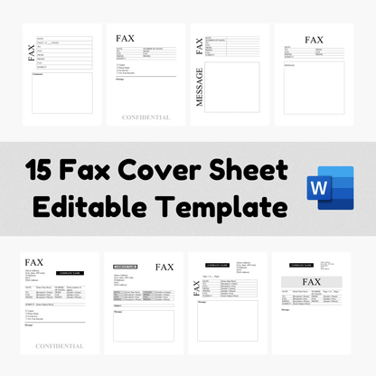 15 Fax Cover Sheet Template Bundle MS Word CreativeRino