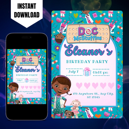 Doc McStuffins Birthday Invitation Template CreativeRino