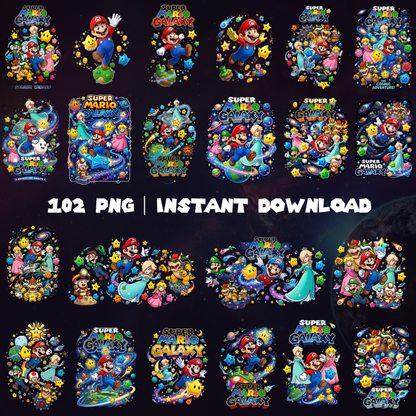 Super Mario Galaxy Movie PNG Bundle | Mario Characters Clipart CreativeRino