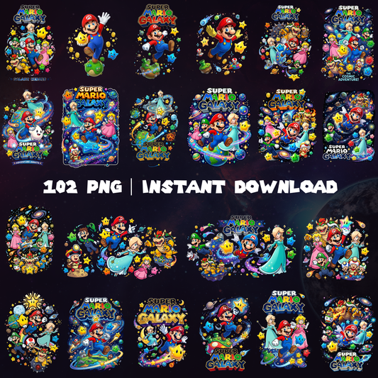 Super Mario Galaxy Movie PNG Bundle | Mario Characters Clipart CreativeRino