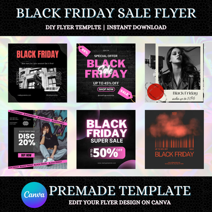 Black Friday Sale Flyer Template | Social Media Flyer CreativeRino