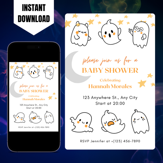 A Little Boo Baby Shower Invitation Template | Halloween Baby Shower Invite