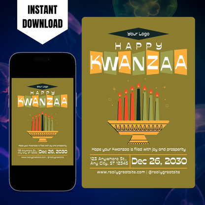 Happy Kwanzaa Invitation Template CreativeRino