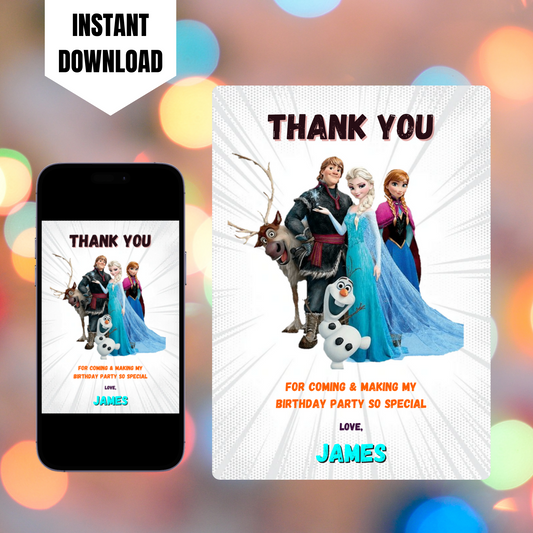 Frozen Thank You Card Template