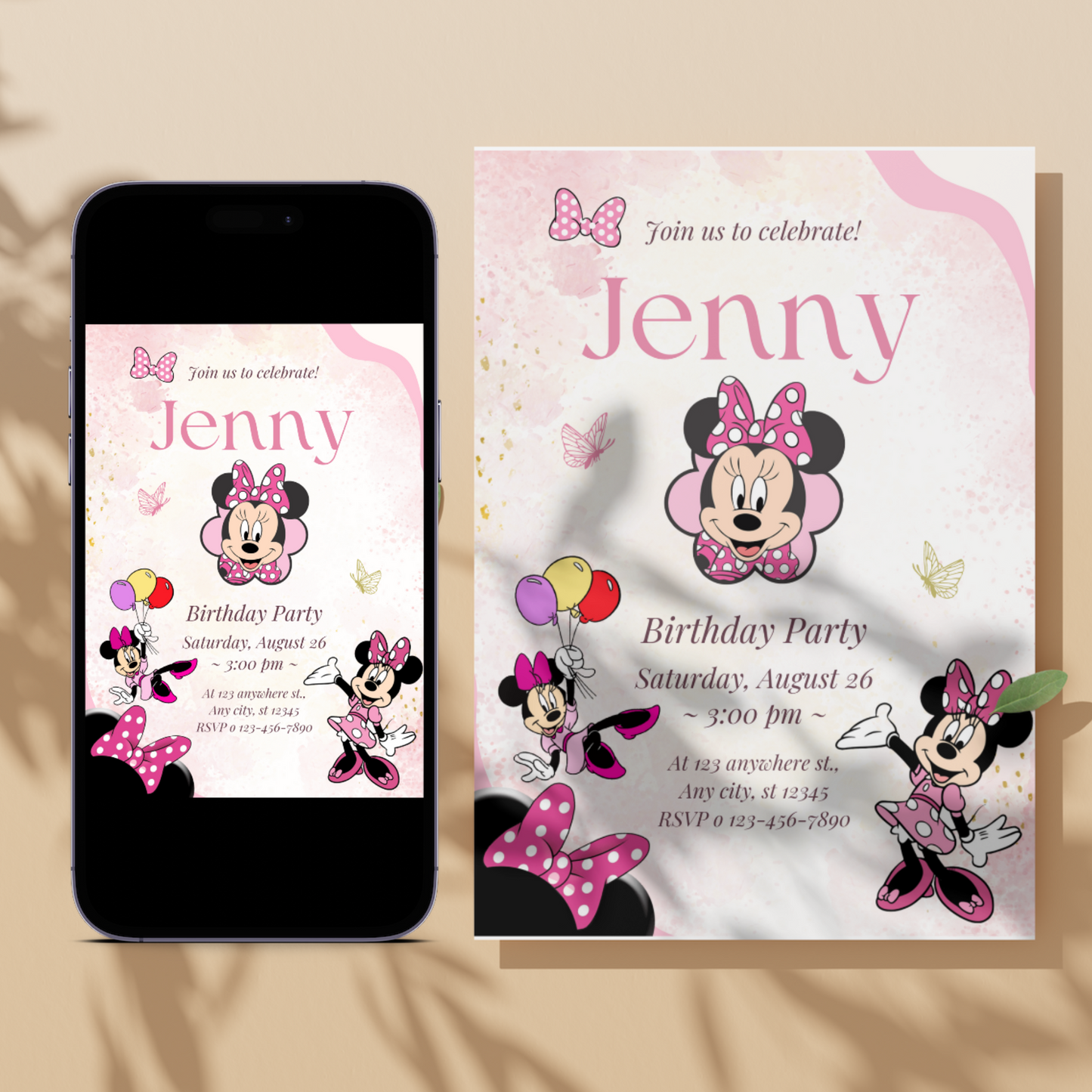 Minnie Mouse Birthday Invitation Template