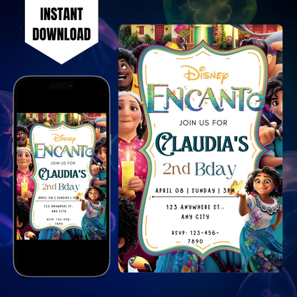 Encanto Birthday Invitation Template CreativeRino