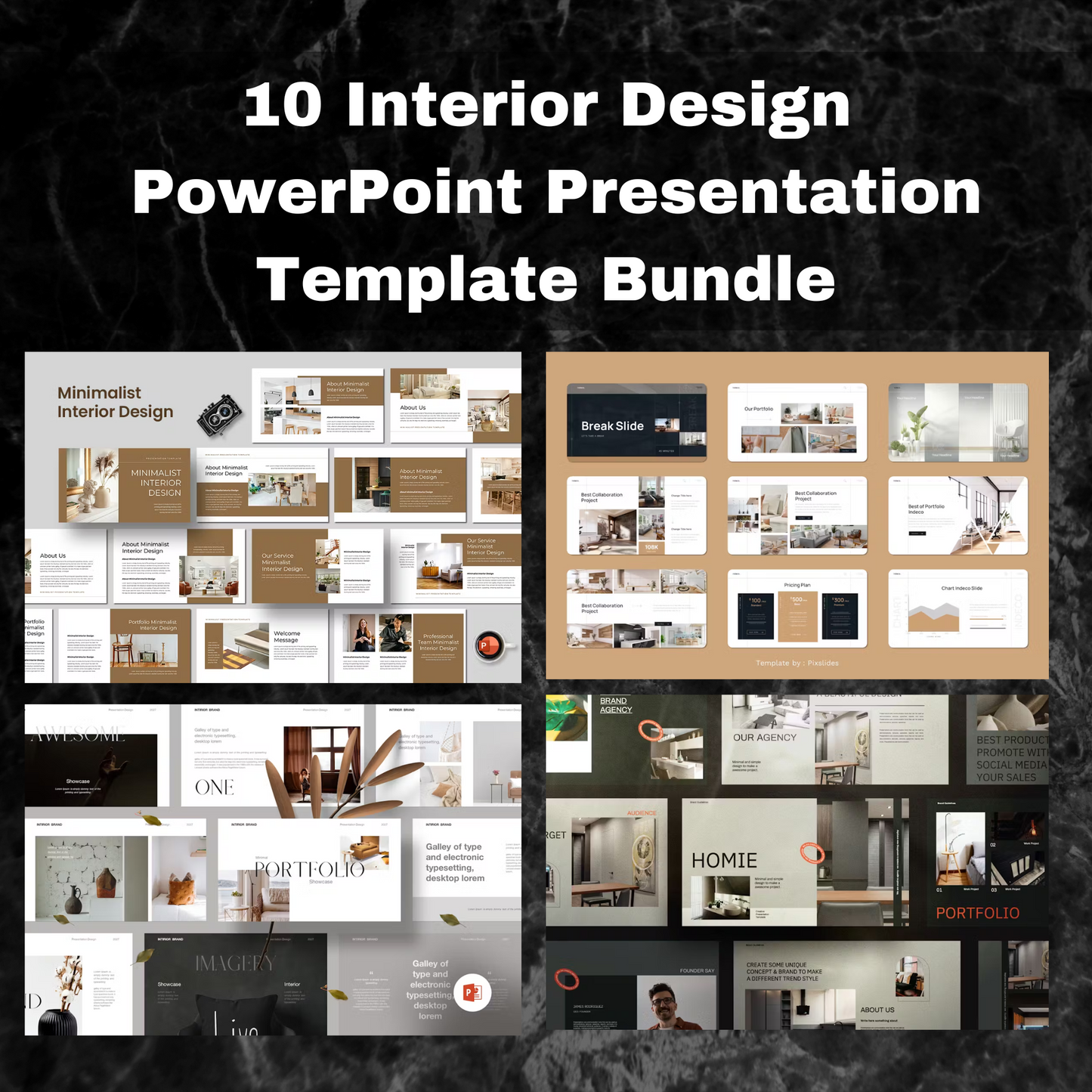 10 Interior Design Powerpoint Presentation Template Bundle