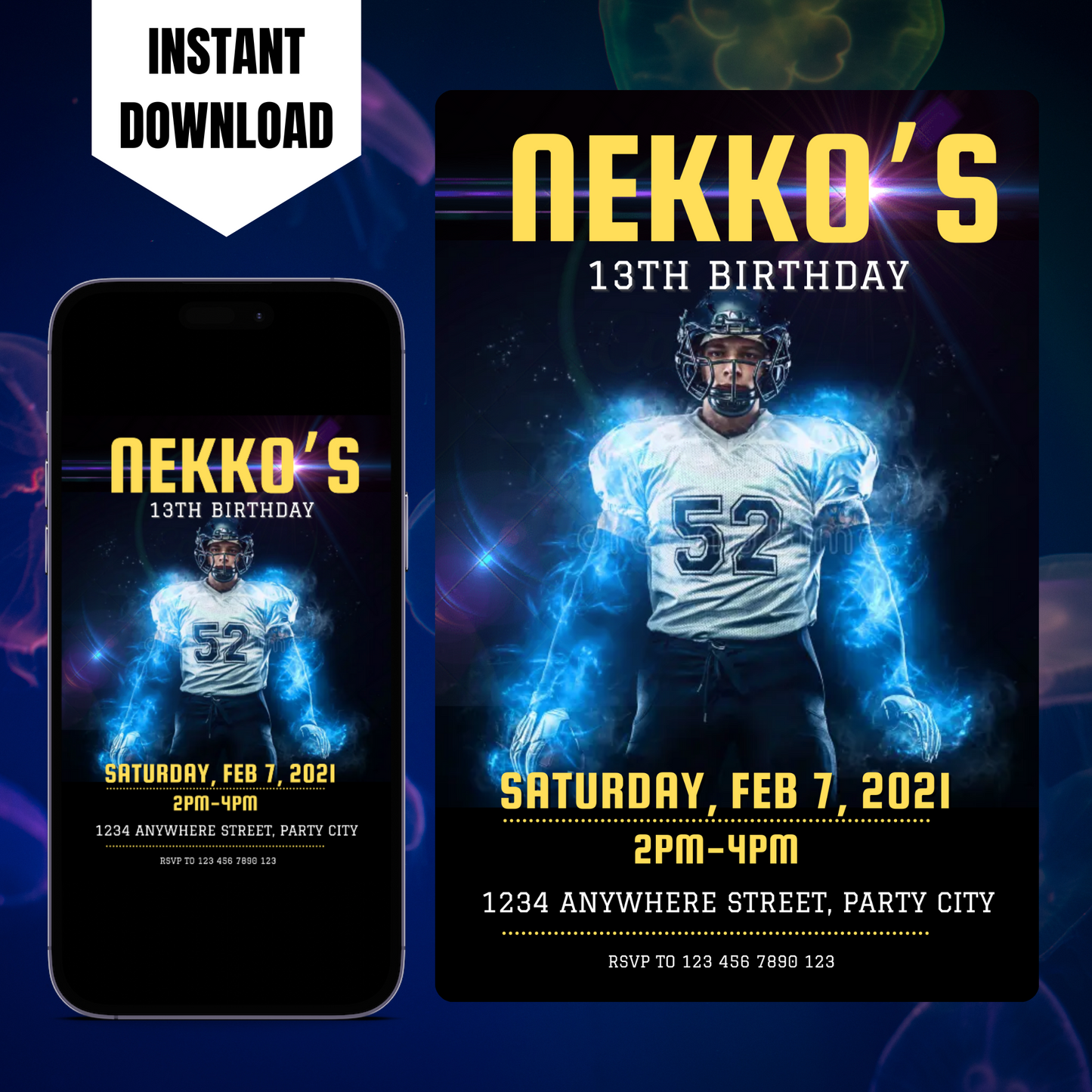 NFL Football Raiders Birthday Invitation Template