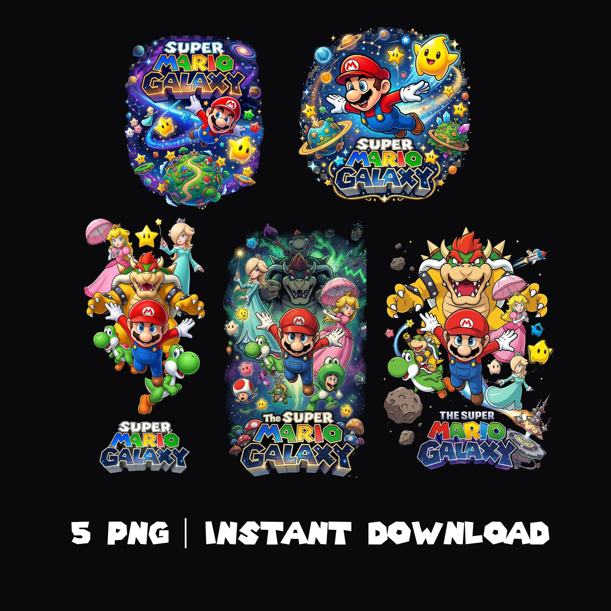 Super Mario Galaxy PNG | Mario Space Theme Clipart CreativeRino