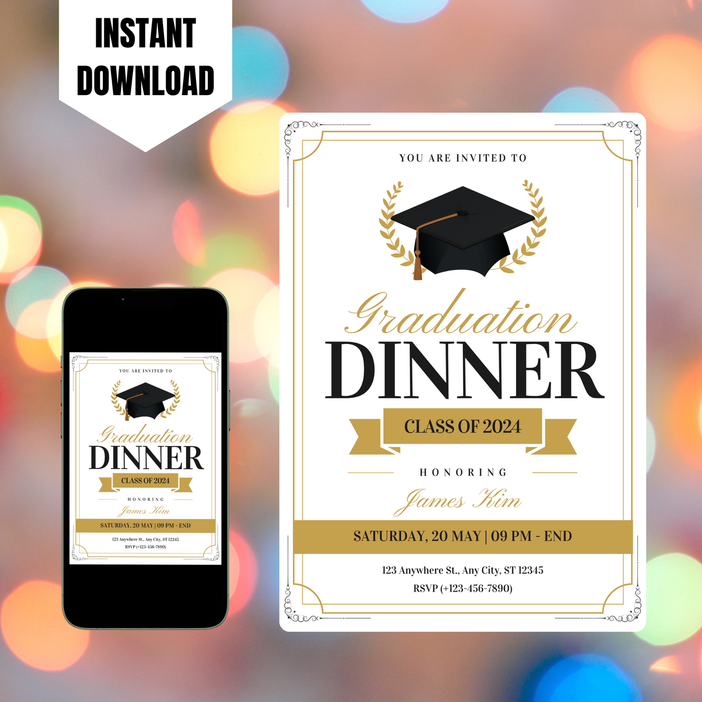 Graduation Dinner Invitation Template