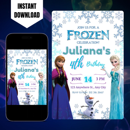 Frozen Birthday Invitation Template CreativeRino
