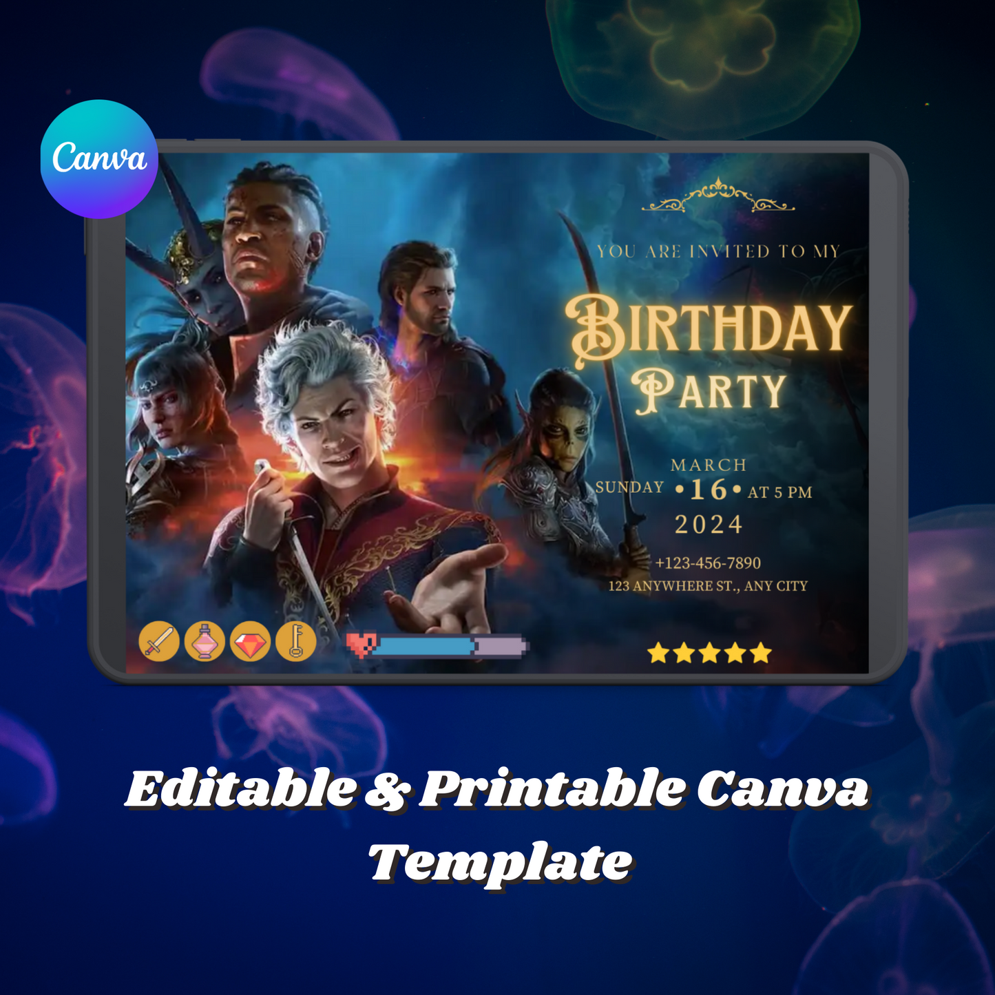 World of Warcraft Birthday Invitation Template