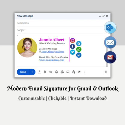 Outlook Gmail Email Signature Design Template CreativeRino