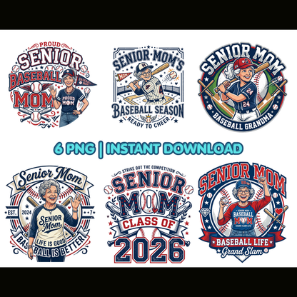 Senior Baseball Mom PNG | Senior Night Baseball Mom | Instant Download CreativeRino