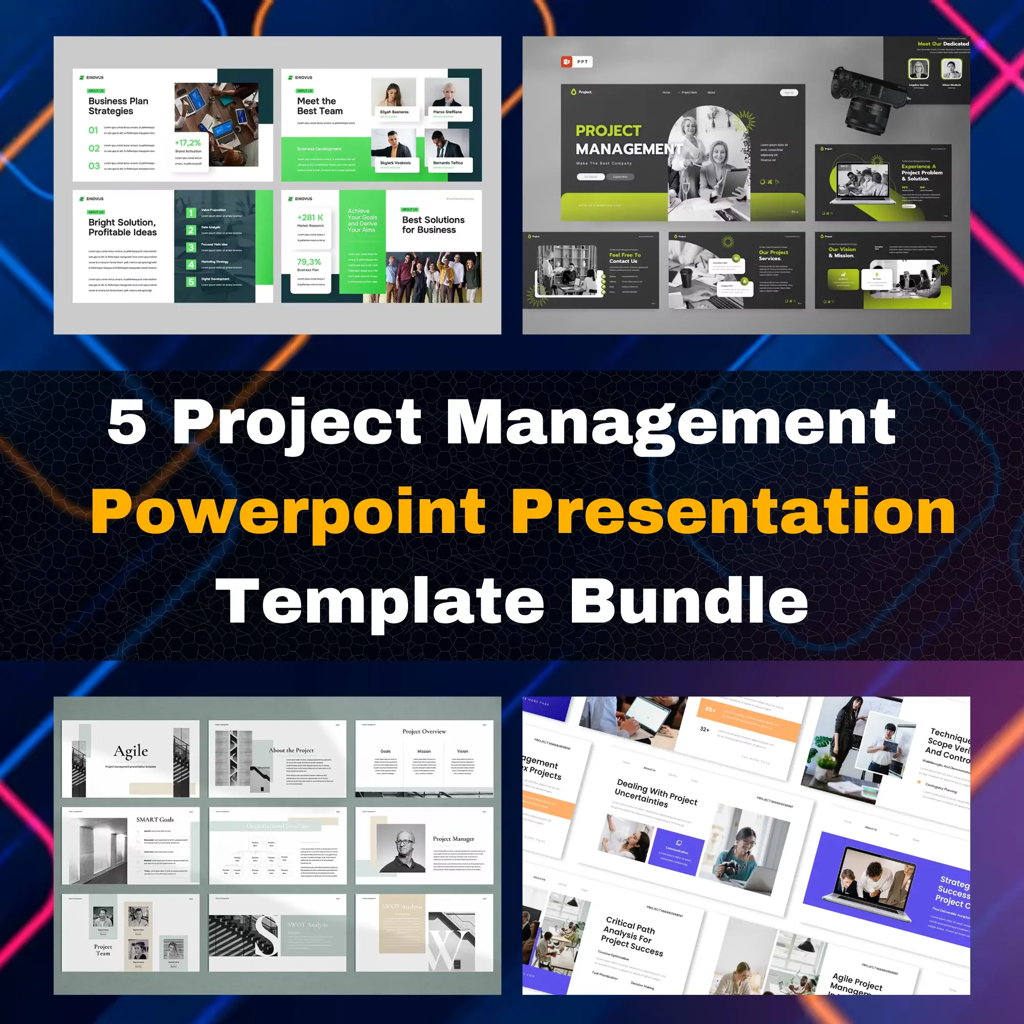 Project Slideshow Powerpoint Example 5 Project Management Powerpoint Presentation Template Bundle – CreativeRino