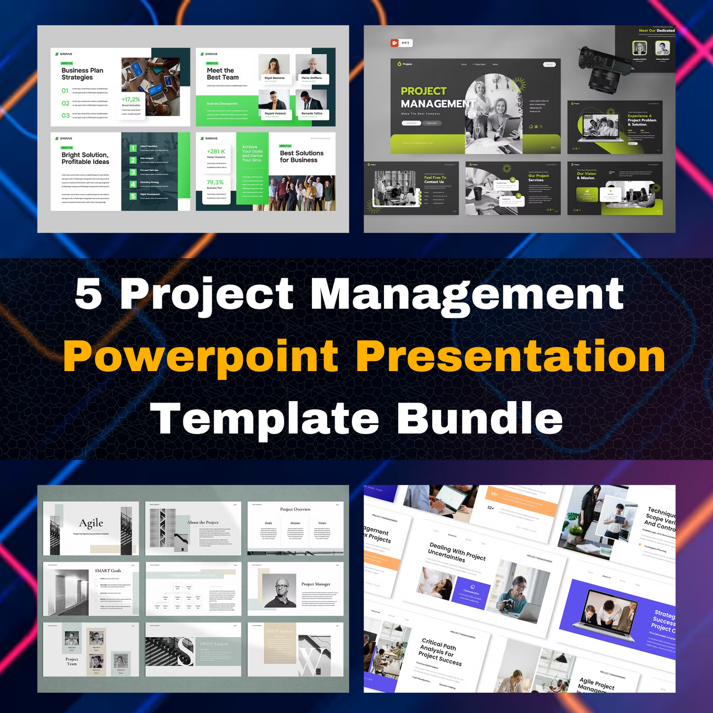 5 Project Management Powerpoint Presentation Template Bundle