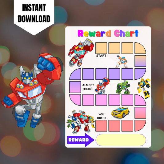 Transformers Rescue Bots Reward Chart Template | Transformers Behavior Chart CreativeRino