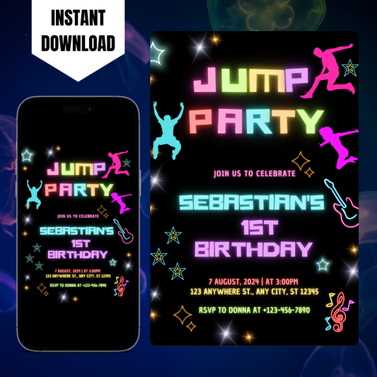 Jump Birthday Party Invitation Template