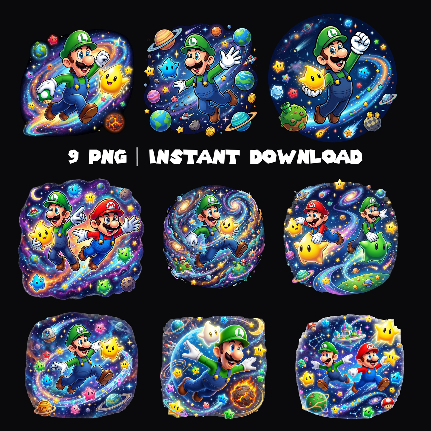Luigi PNG - Super Mario Galaxy PNG | Mario Space Theme Clipart CreativeRino