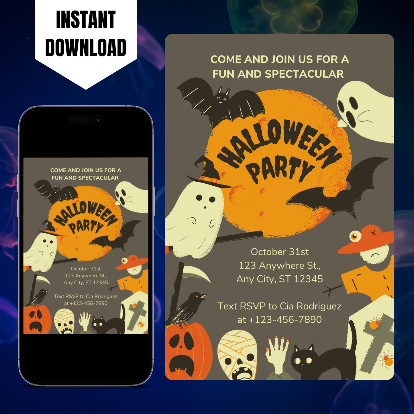 Spooktacular Halloween Party Invitation Template