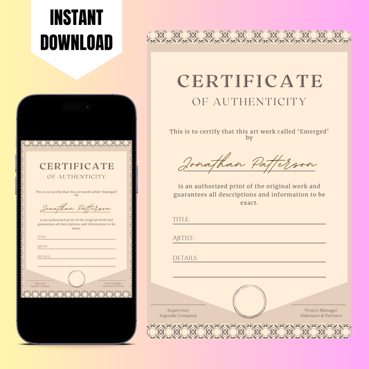 Certificate of Authenticity Template | Authenticity Certificate