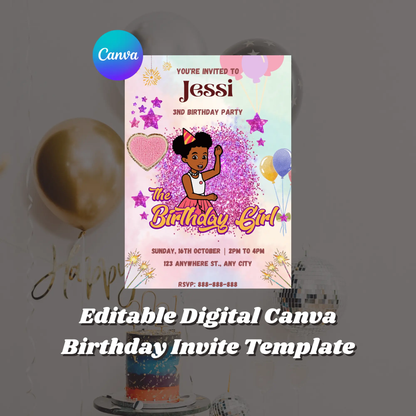 Gracie Corner Birthday Invitation Template - CreativeRino